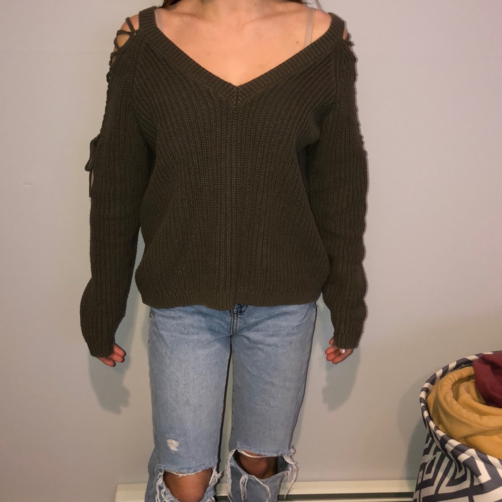 Warm green sweater!